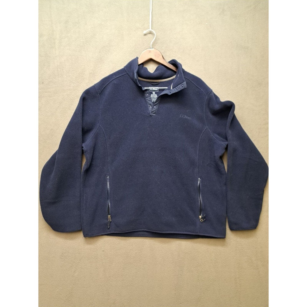 LL Bean 1/4 Snap Fleece Sweater Jacket Blue Men's Size XXL Pullover